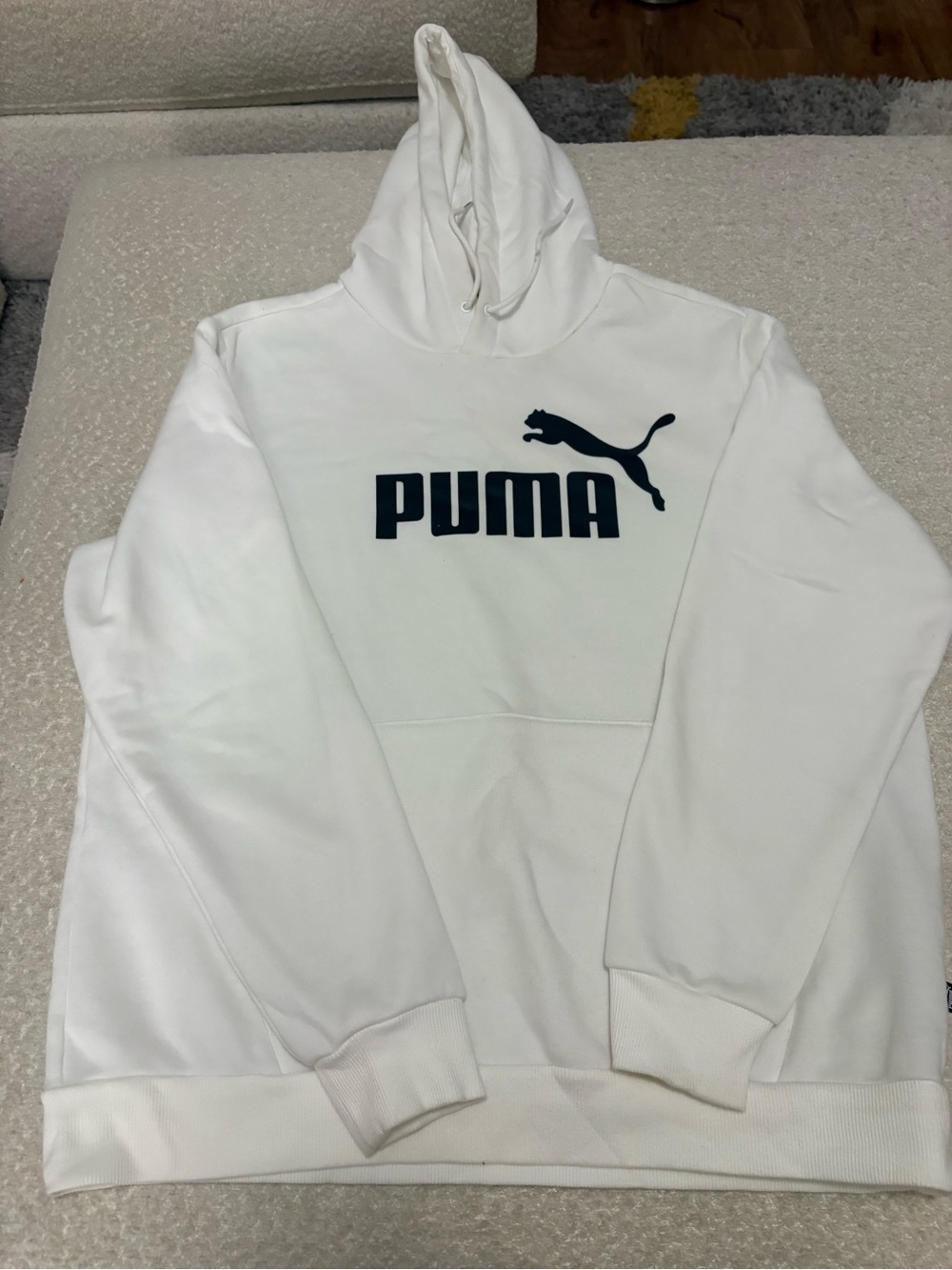 Puma White Hoodie with Black Logo
